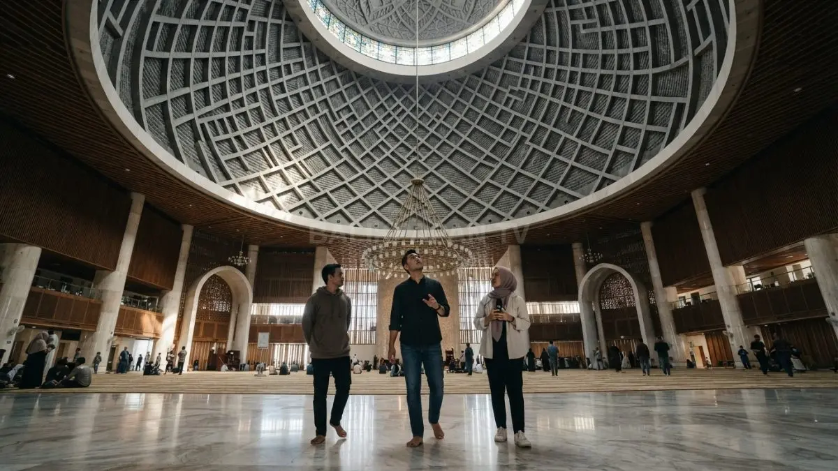 Kubah bangunan megah memperlihatkan bagaimana bentuk arsitektur memengaruhi arah dan kualitas pantulan gema. (BTV/AI)