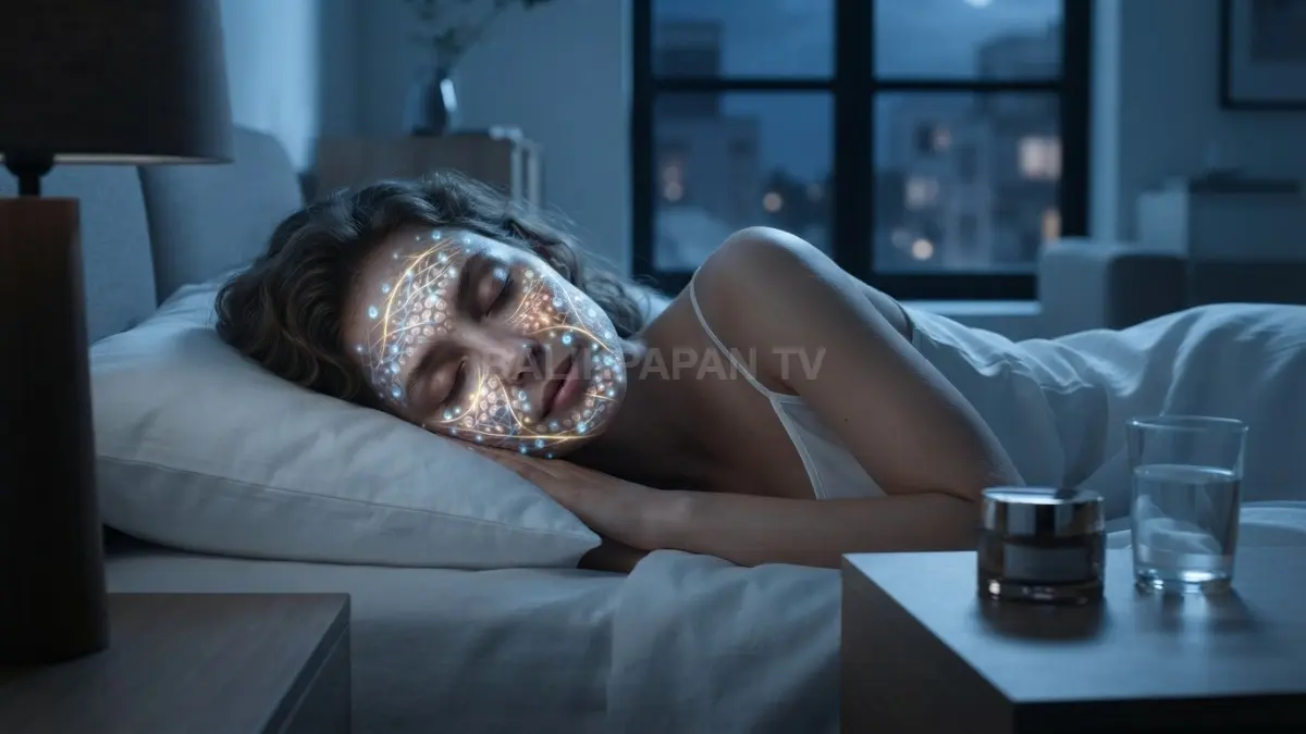 Proses regenerasi sel dan produksi kolagen kulit berlangsung lebih aktif saat tidur berkualitas malam. (BTV/Ai)