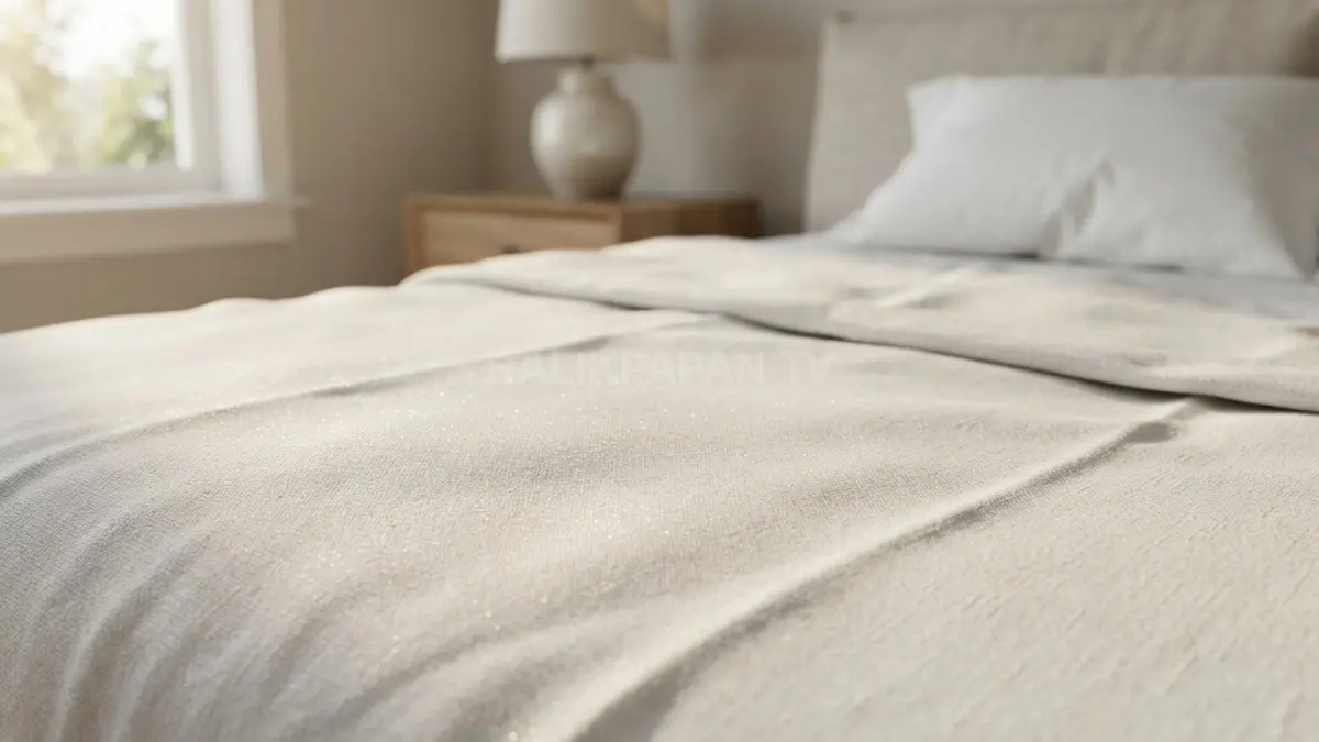 Rutin mencuci sprei dapat mencegah pertumbuhan mikroorganisme akibat kelembapan keringat tubuh saat tidur. (BTV/Ai)