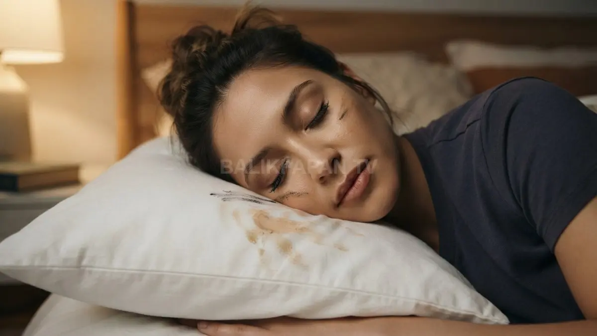 Tidur tanpa membersihkan wajah membuat kotoran menempel di bantal dan merusak kesehatan kulit. (BTV/Ai)
