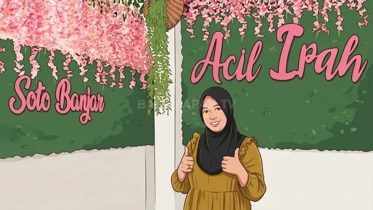 Ilustrasi warung Soto Banjar Acil Ipah yang berkembang dari gerobak sederhana menjadi destinasi kuliner favorit Balikpapan kini. (AHLA/BTV)