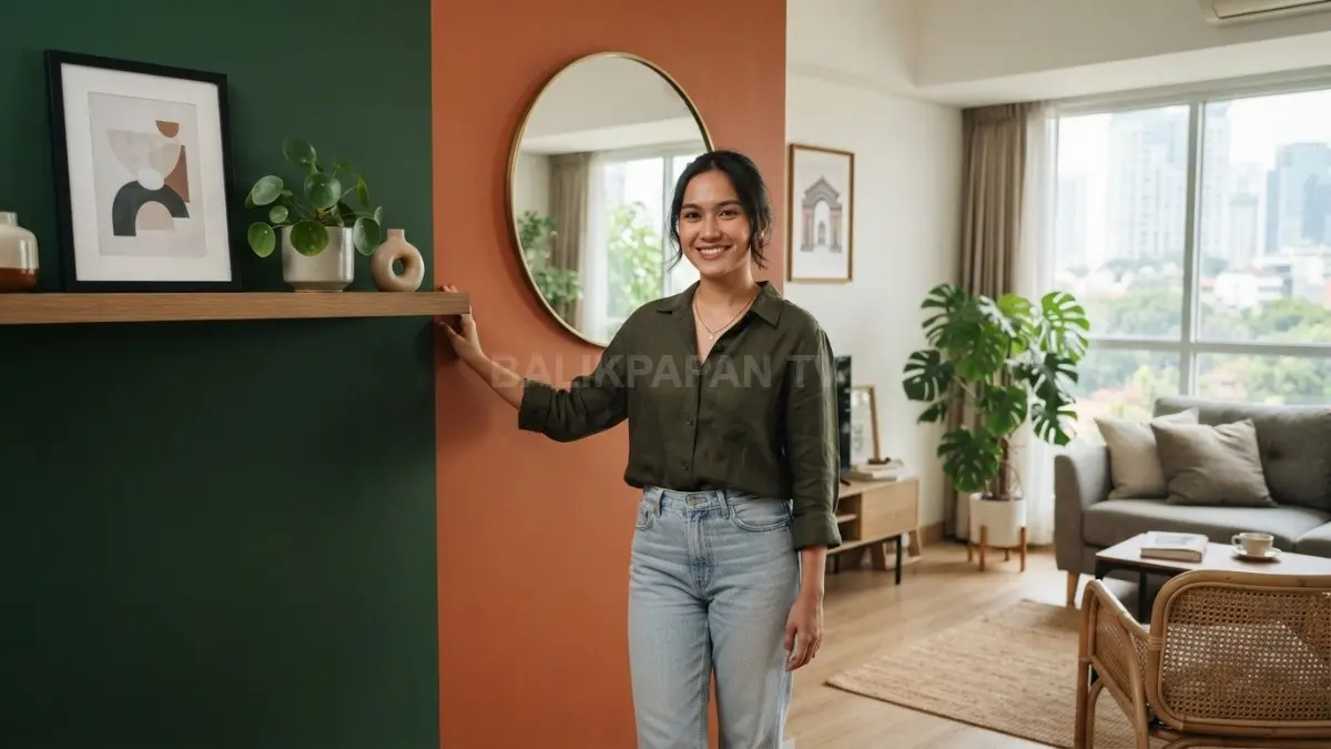 Dengan teknik color blocking, dinding tampil lebih hidup dan menjadi focal point yang menarik di dalam ruangan (BTV/AI).