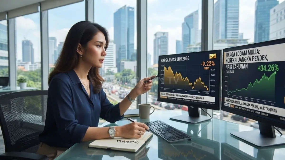 Harga emas terkoreksi selama tiga bulan meski secara tahunan tetap lebih tinggi menurut BPS terbaru [BTV:AI]