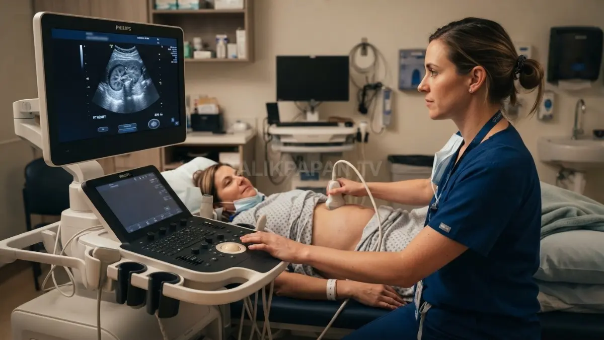 Ilustrasi pemeriksaan ultrasound atau CT scan sebagai bagian evaluasi kondisi ginjal.