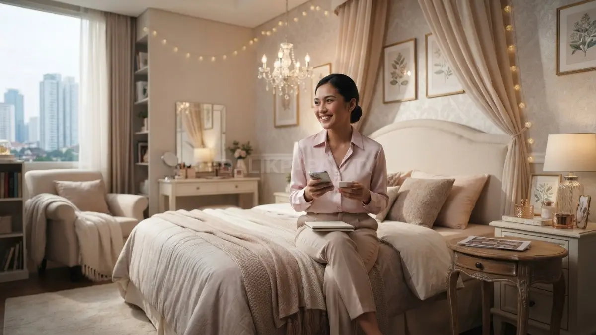 Kamar putri kerajaan fantasi elegan dengan dekorasi mewah, furnitur proporsional, dan nuansa dramatis penuh pesona (BTV/AI)
