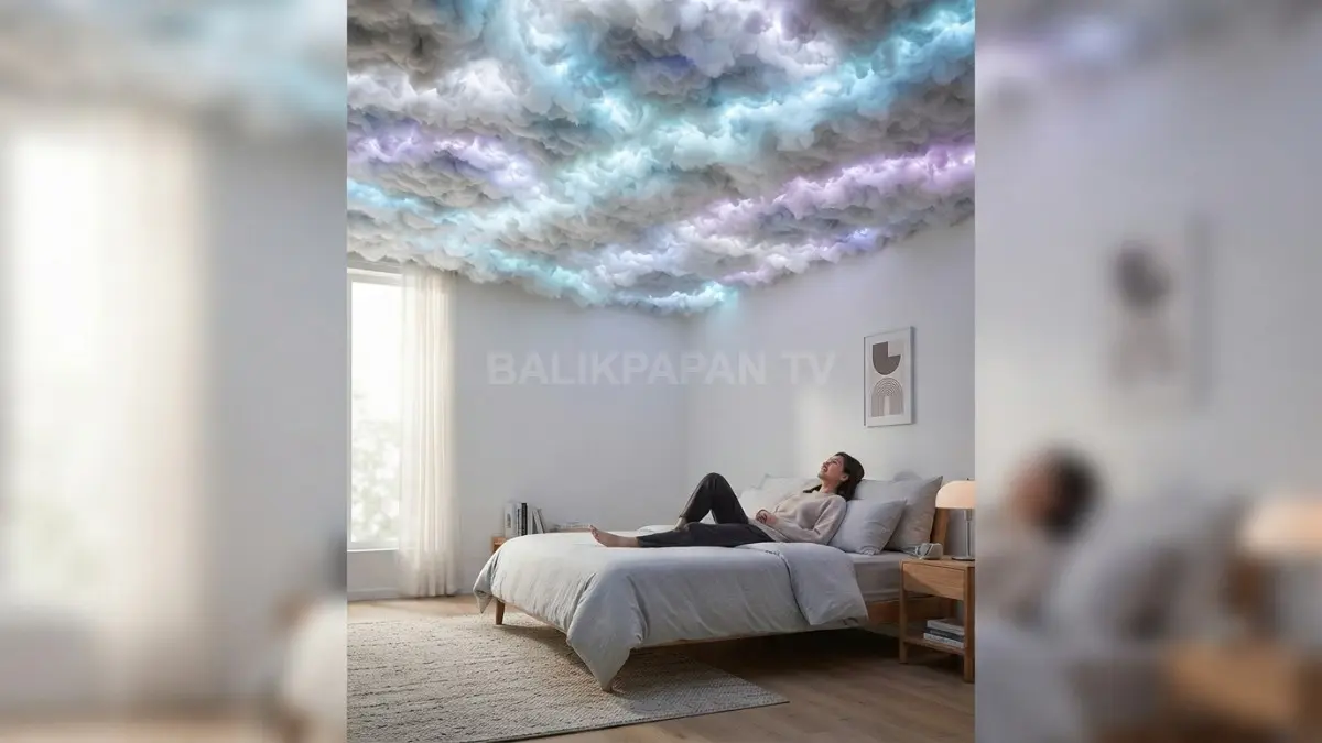 Langit-langit awan putih memberikan kesan hangat, artistik, sekaligus menghadirkan atmosfer fantasi yang menenangkan sehari-hari (BTV/AI)