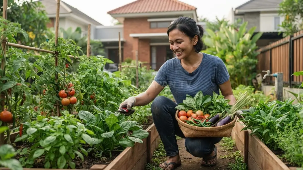 Menghemat pengeluaran rumah tangga karena hasil panen sendiri mengurangi belanja sayur dan bumbu dapur (BTV/AI).