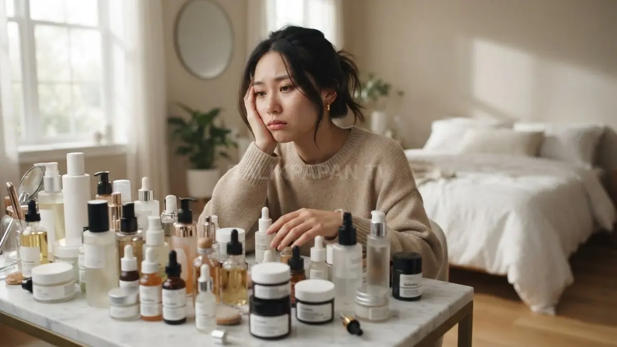 Penggunaan produk kecantikan berlebihan dapat memicu beauty fatigue yang berisiko merusak kesehatan kulit wajah. (BTV/Ai)