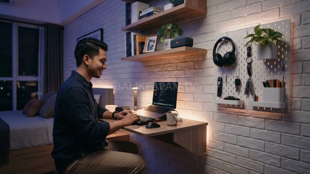  Rak melayang dan pegboard, solusi cerdas untuk ruang yang lebih rapi, fungsional, dan estetik (BTV/AI).
