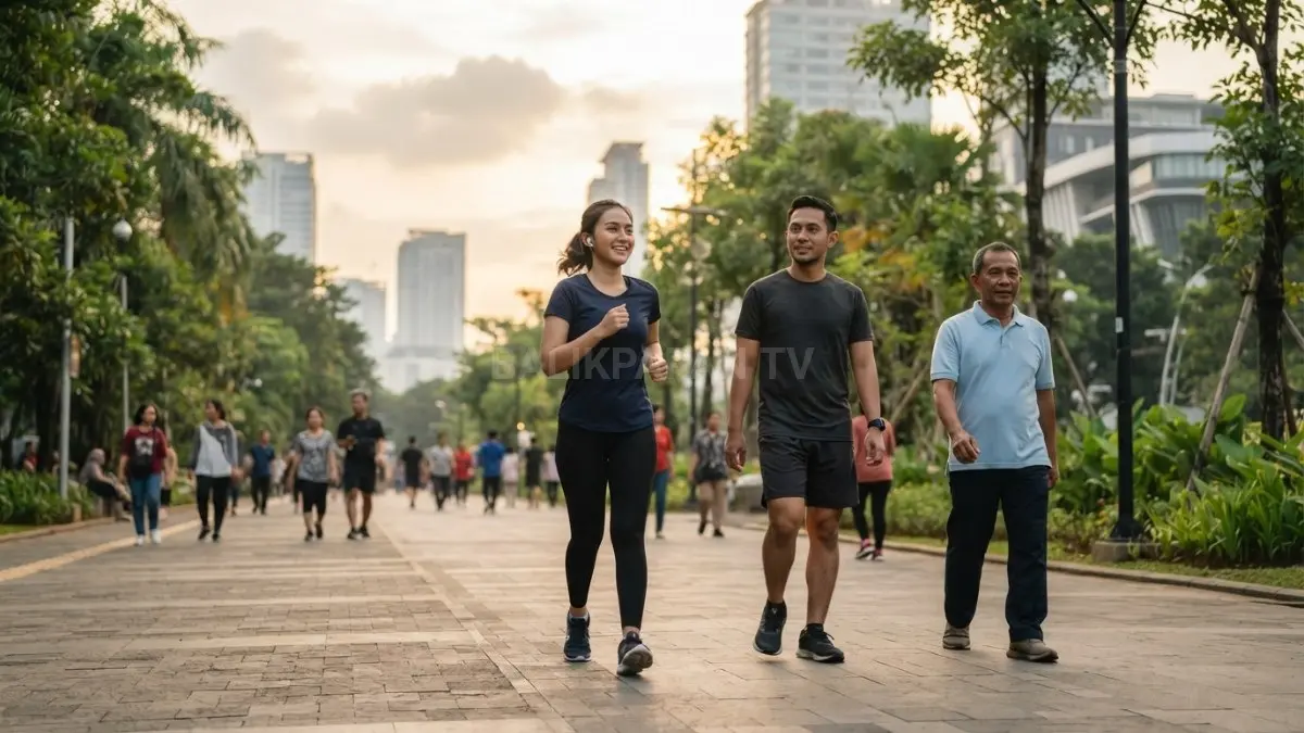 Awali hari dengan berjalan kaki, langkah kecil untuk hidup lebih sehat. (BTV/AI)