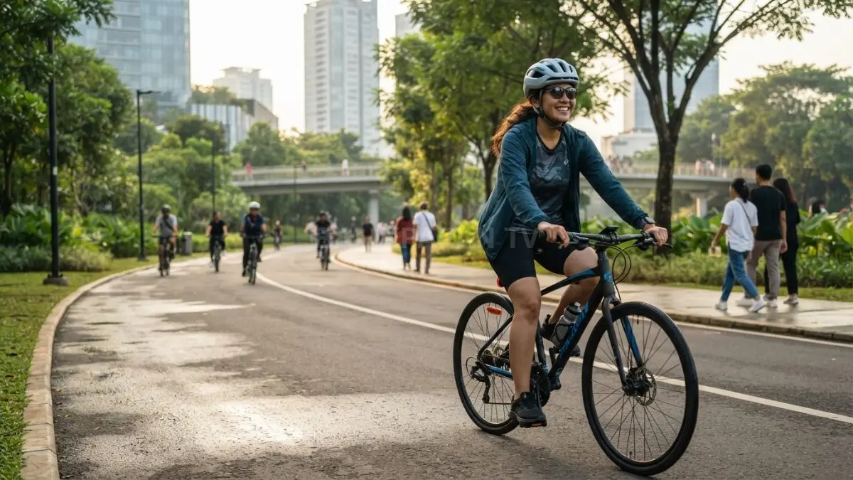Bersepeda termasuk olahraga berdampak rendah sehingga nyaman untuk persendian berbagai usia tanpa memberi tekanan berlebih. (BTV/AI)