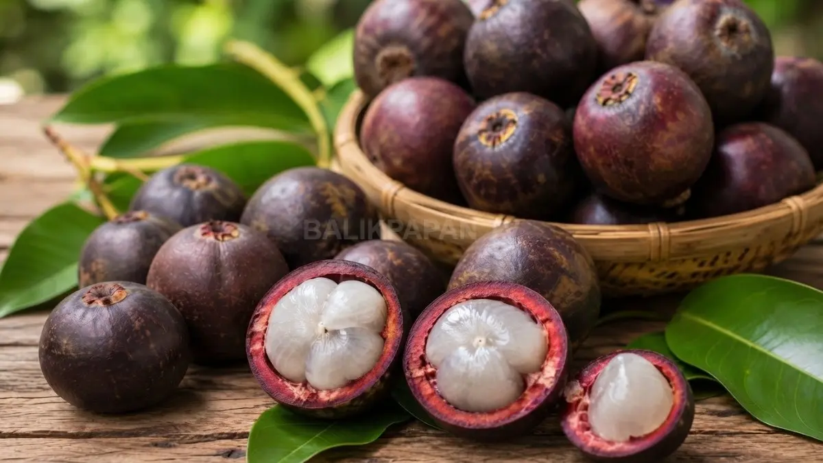 Buah lahung matang dipilih sebelum diolah menjadi sirup berkualitas dengan cita rasa khas dan segar. (BTV/AI)