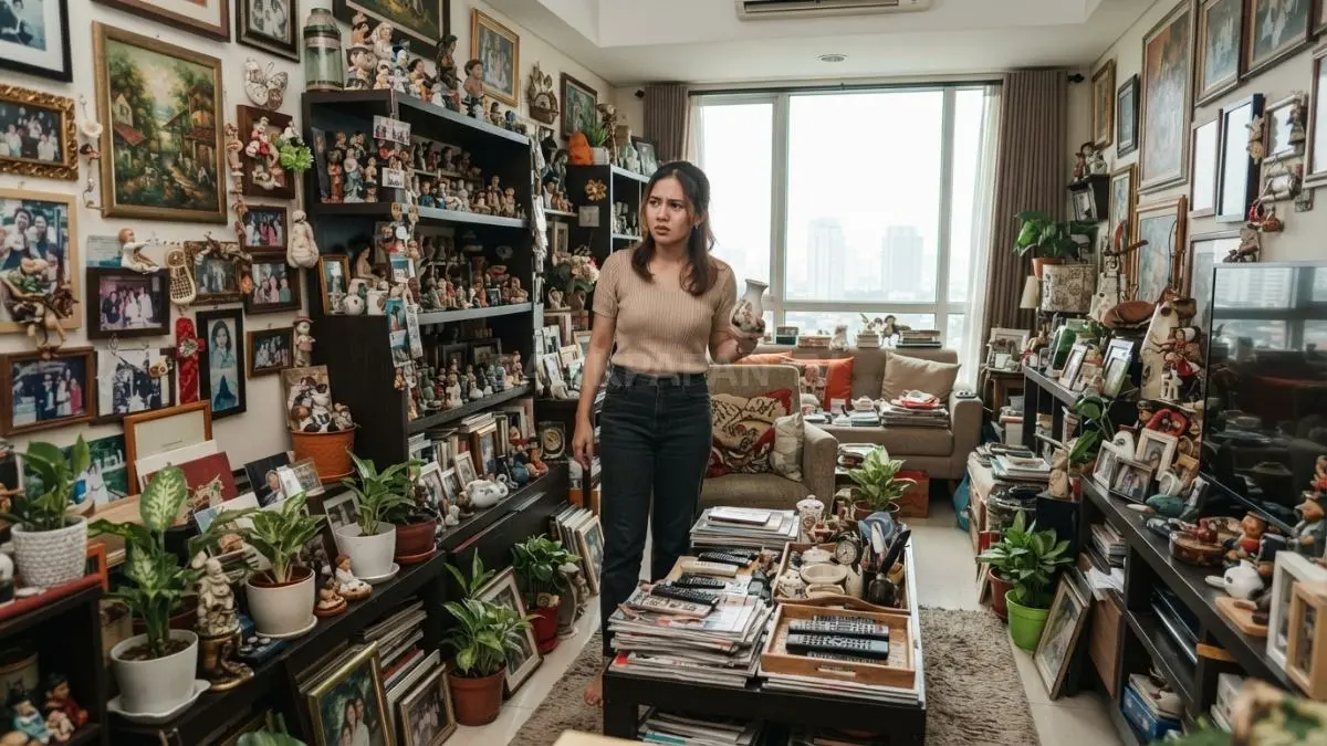 Dekorasi berlebihan dapat membuat ruangan terasa sempit, sesak, dan kurang nyaman. (BTV/AI)
