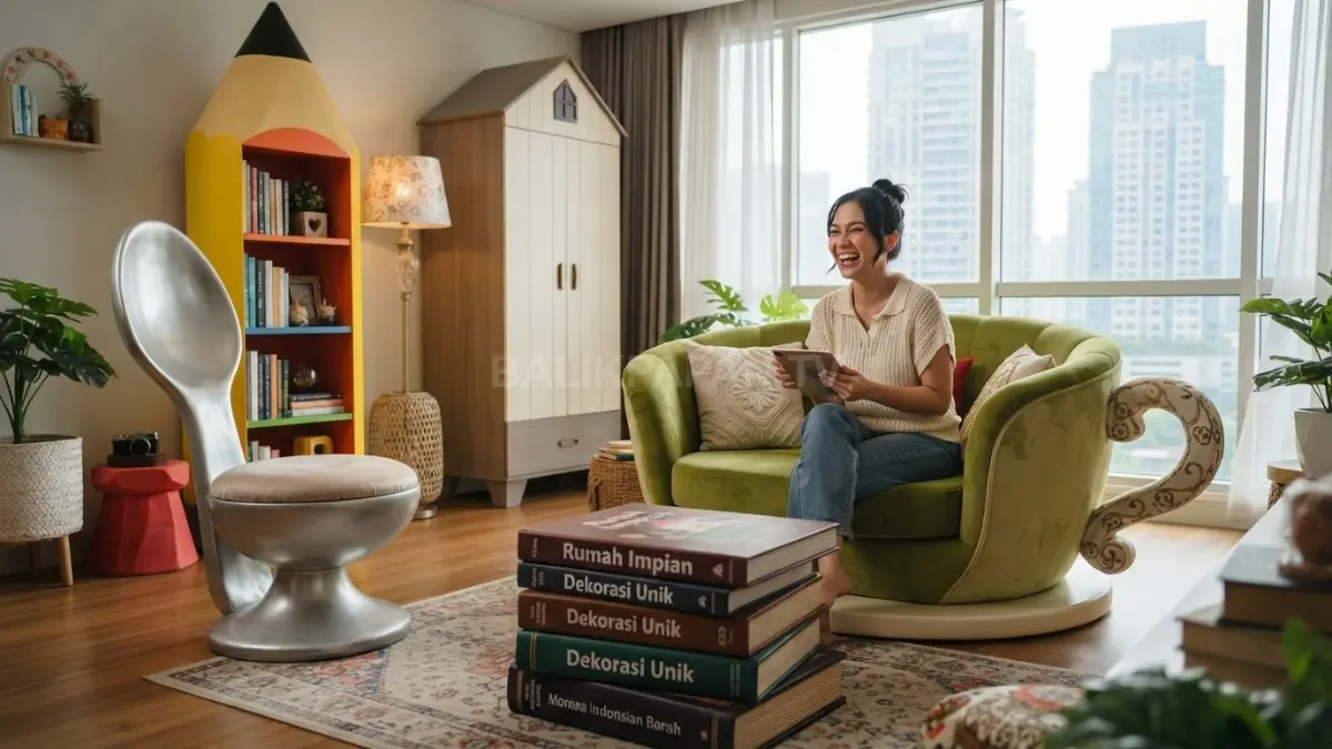 Furnitur berdesain unik memperkuat identitas interior rumah sekaligus menghadirkan suasana menyenangkan bagi seluruh penghuni setiap hari. (BTV/AI)