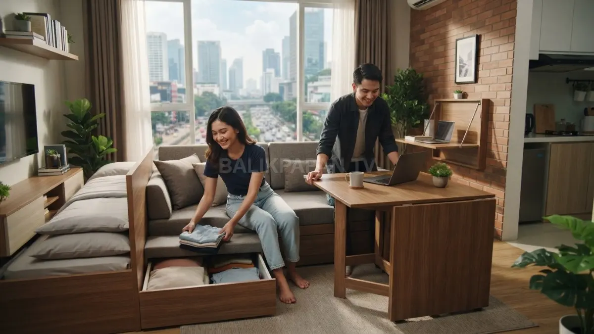 Furnitur multifungsi membuat rumah lebih rapi, luas, dan fungsional. (BTV/AI)