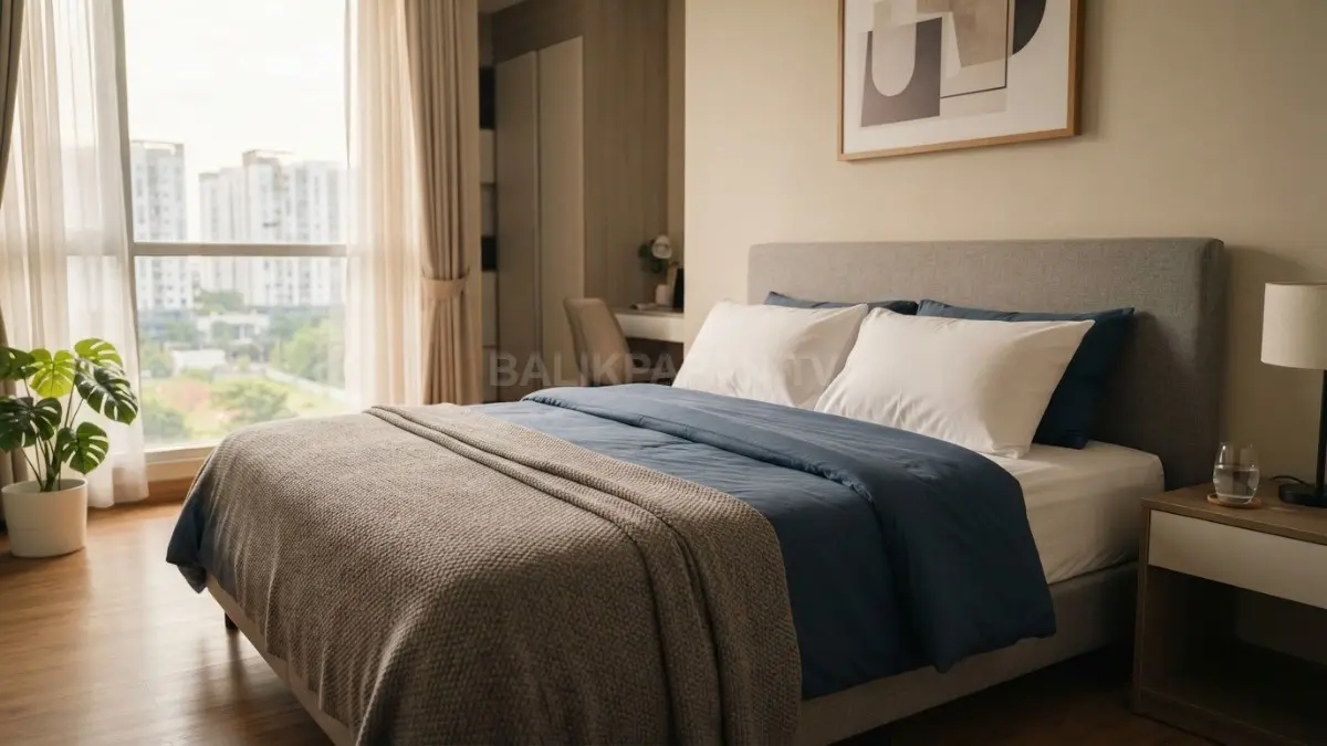 Gunakan tempat tidur yang nyaman agar tamu beristirahat lebih nyenyak dengan kasur berkualitas, bantal empuk, sprei bersih, serta selimut sesuai suhu ruangan. (BTV/AI)