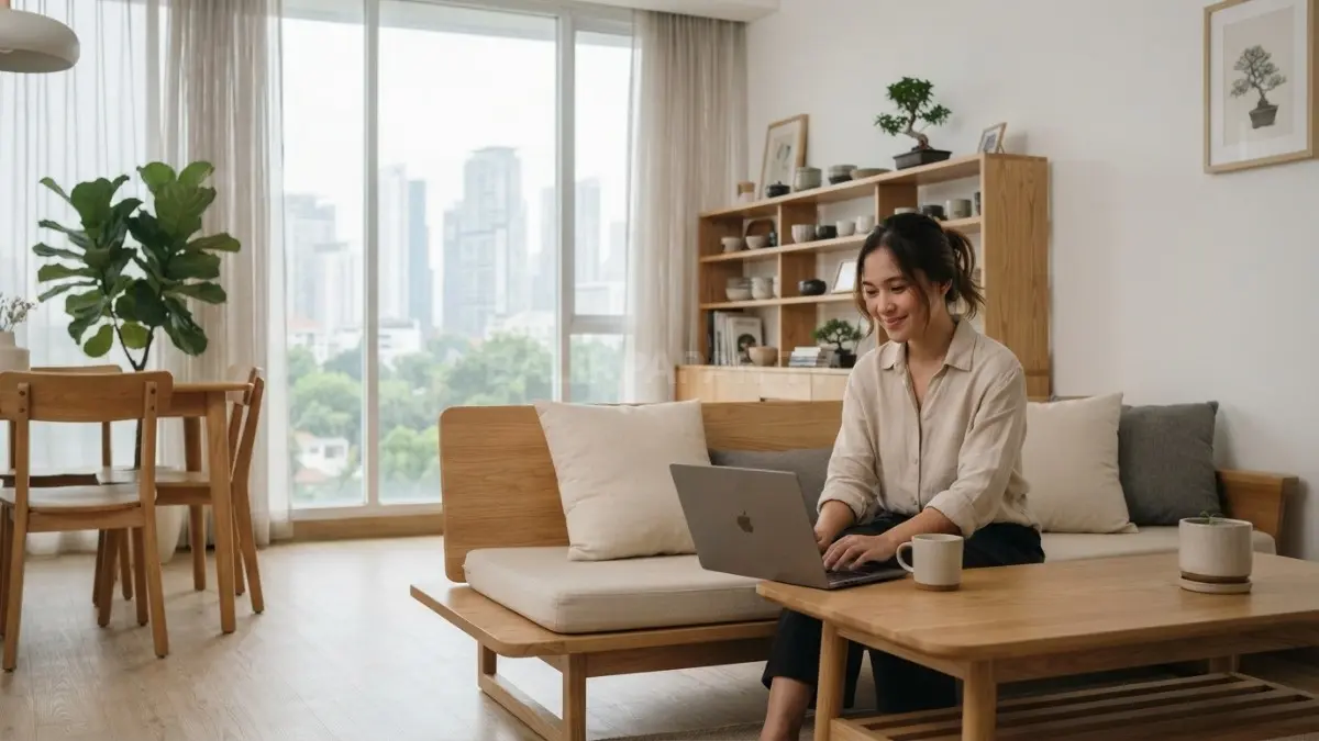 Japandi memadukan estetika Jepang dan Skandinavia, menghadirkan hunian sederhana, hangat, fungsional, berkarakter, menenangkan setiap hari (BTV/AI)