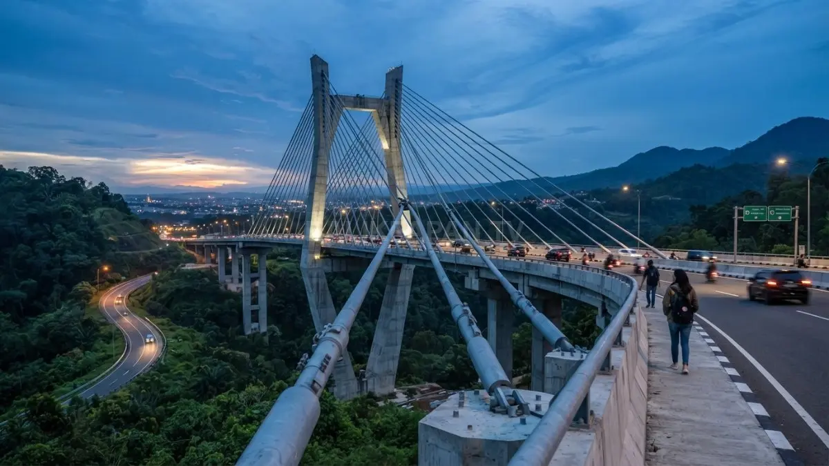 Jembatan Cable Stayed menggabungkan kekuatan struktur, efisiensi konstruksi, dan estetika modern untuk bentang panjang berdaya tahan tinggi (BTV.AI)