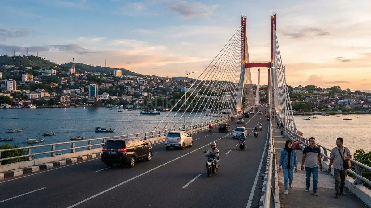 Jembatan gantung menawarkan bentang panjang, struktur elegan, stabil menghadapi berbagai kondisi alam ekstrem sekaligus. (BTV.AI)