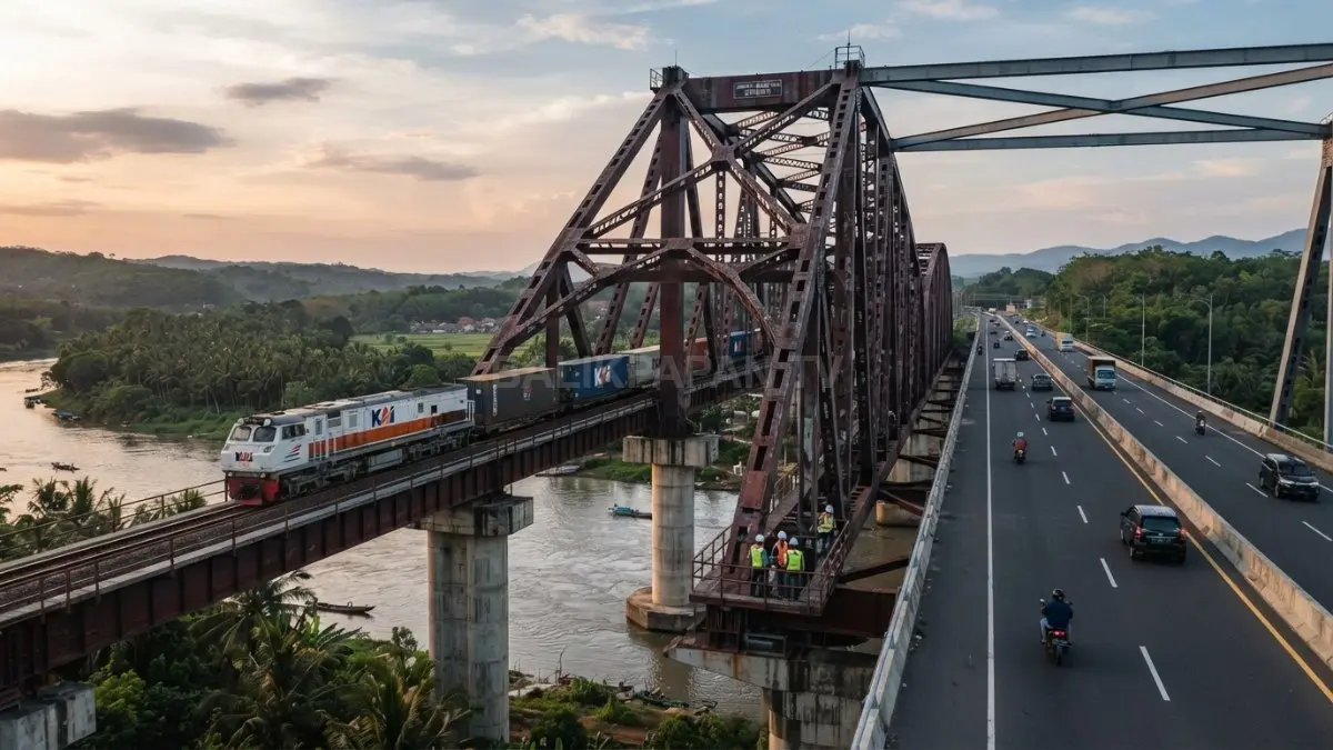 Jembatan rangka baja menawarkan kekuatan tinggi, konstruksi efisien, dan biaya relatif ekonomis untuk berbagai kebutuhan infrastruktur modern. (BTV.AI)