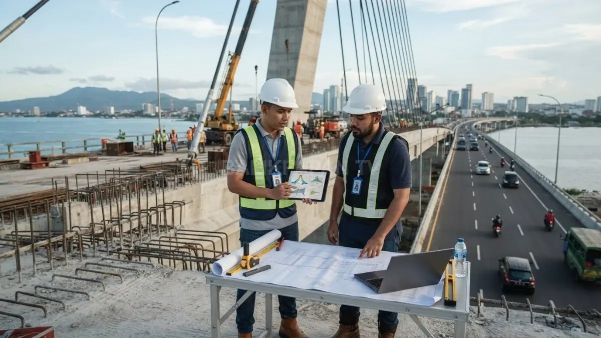 Keamanan Menjadi Prioritas Utama: Jembatan dirancang melalui analisis menyeluruh agar tahan beban, cuaca, dan gempa (BTV/AI).