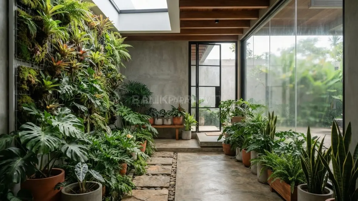 Kebun kecil di area depan rumah menghadirkan suasana segar, asri, dan lebih nyaman bagi penghuni. (BTV/Ai)