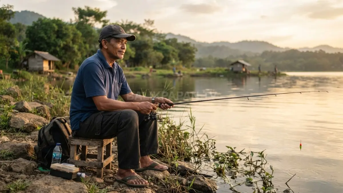  Kesabaran saat memancing meningkatkan peluang strike. Hindari sering menarik kail atau berpindah tempat terlalu cepat. (BTV/AI)

