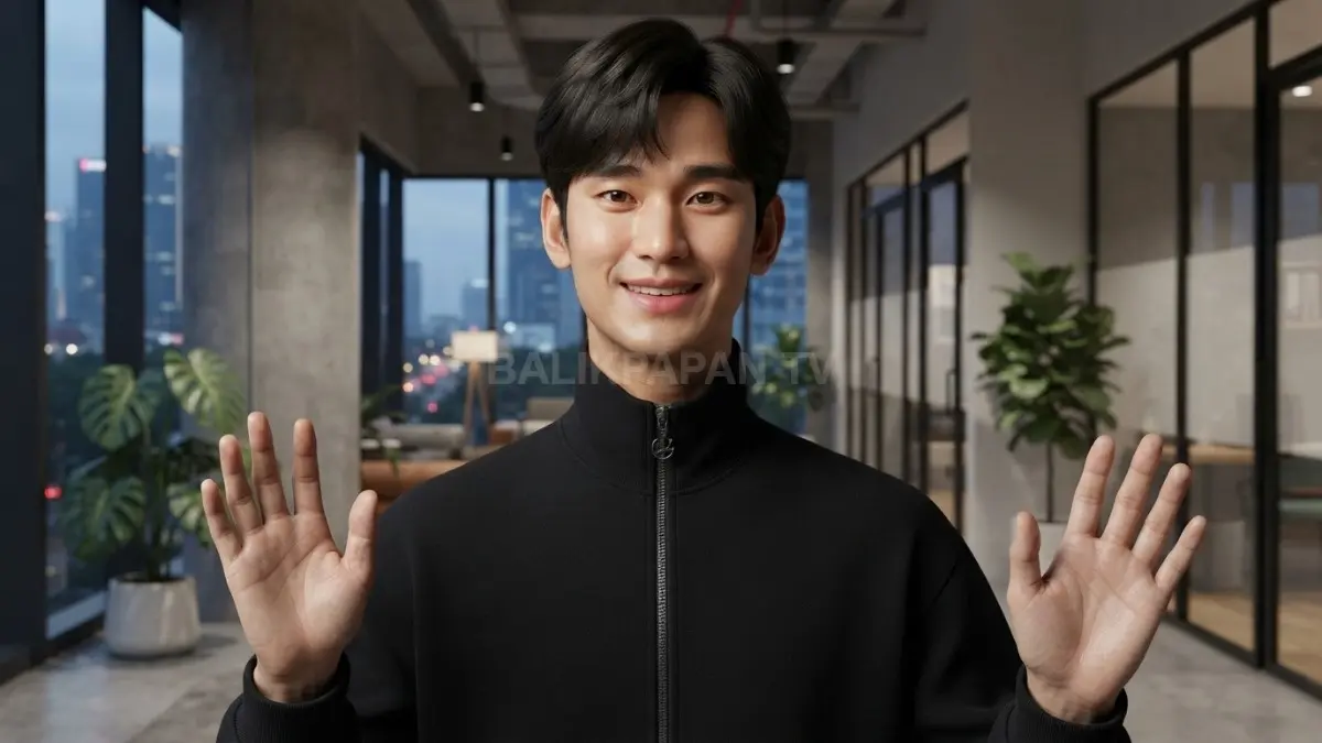 Kim Soo Hyun kembali tampil di hadapan publik setelah vakum panjang dan memulai aktivitas profesionalnya kembali. (BTV/AI)