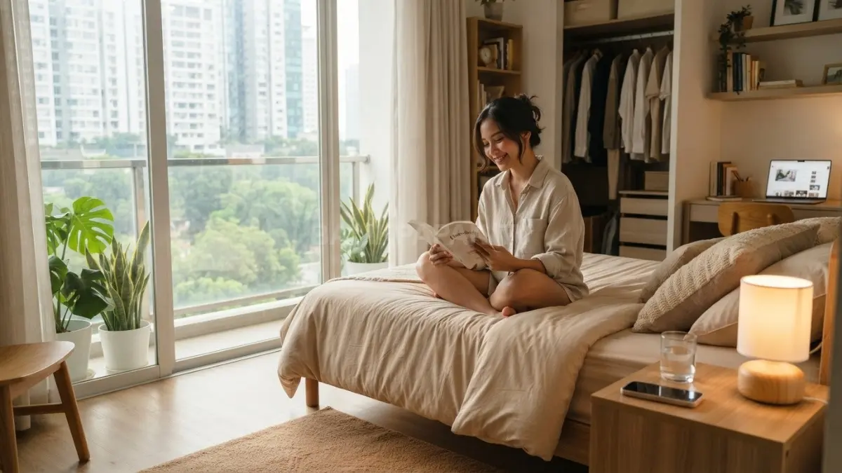 Maksimalkan pencahayaan alami agar kamar terasa lebih sehat, segar, hangat, nyaman, dan tampak lebih luas. (BTV/AI)