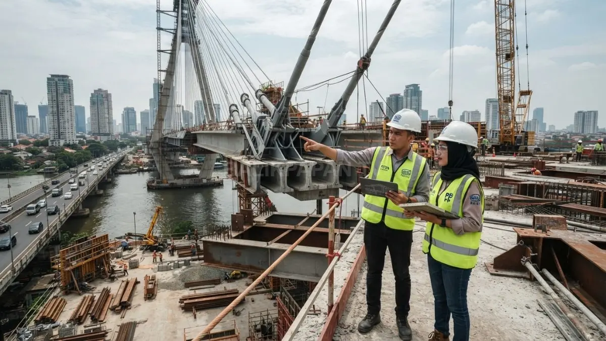 Material jembatan kini lebih kuat, ringan, dan tahan lama berkat inovasi teknologi konstruksi modern (BTV/AI).