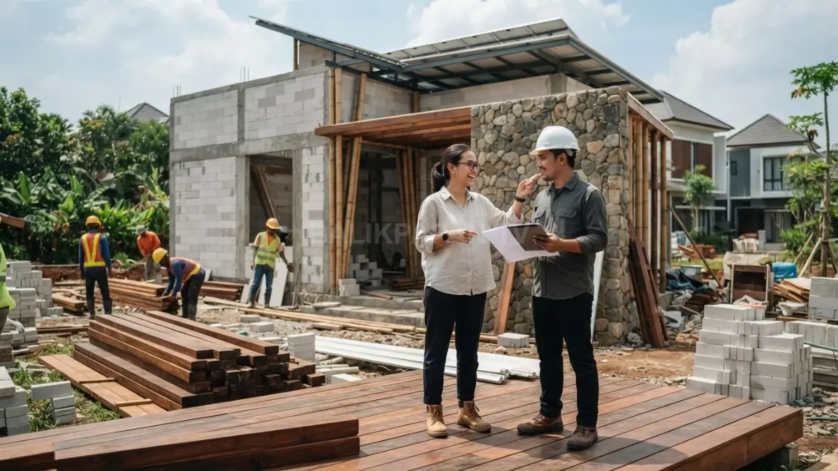 Material ramah lingkungan meningkatkan daya tahan bangunan, mengurangi limbah, serta menciptakan hunian lebih sehat dan nyaman (BTV/AI).