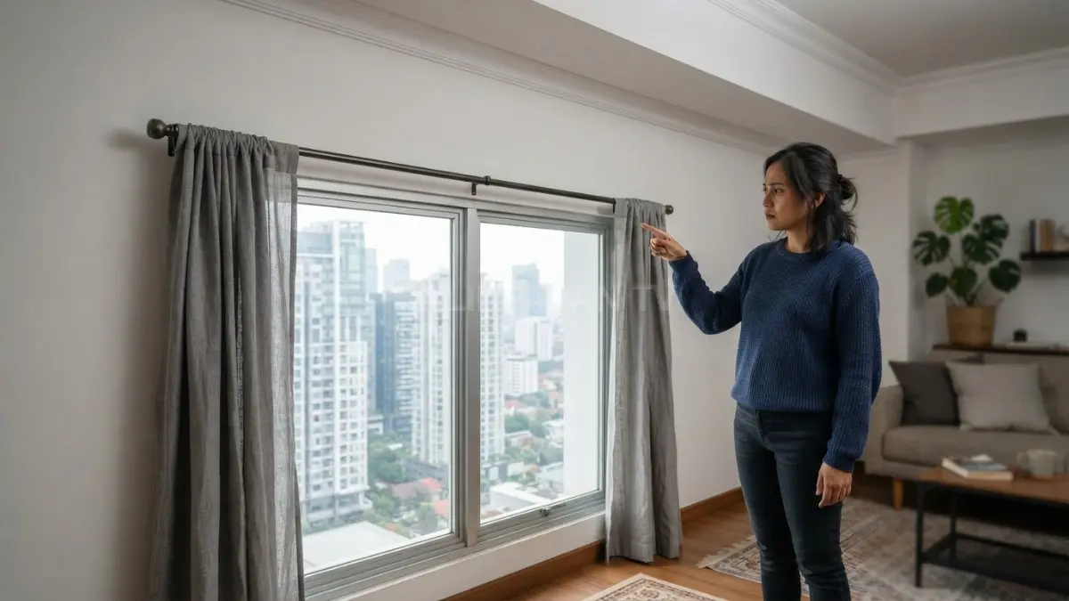 Memasang batang gorden lebih dekat ke plafon dapat menciptakan ilusi langit-langit yang lebih tinggi, sehingga ruangan tampak lebih luas dan nyaman. (BTV/AI)