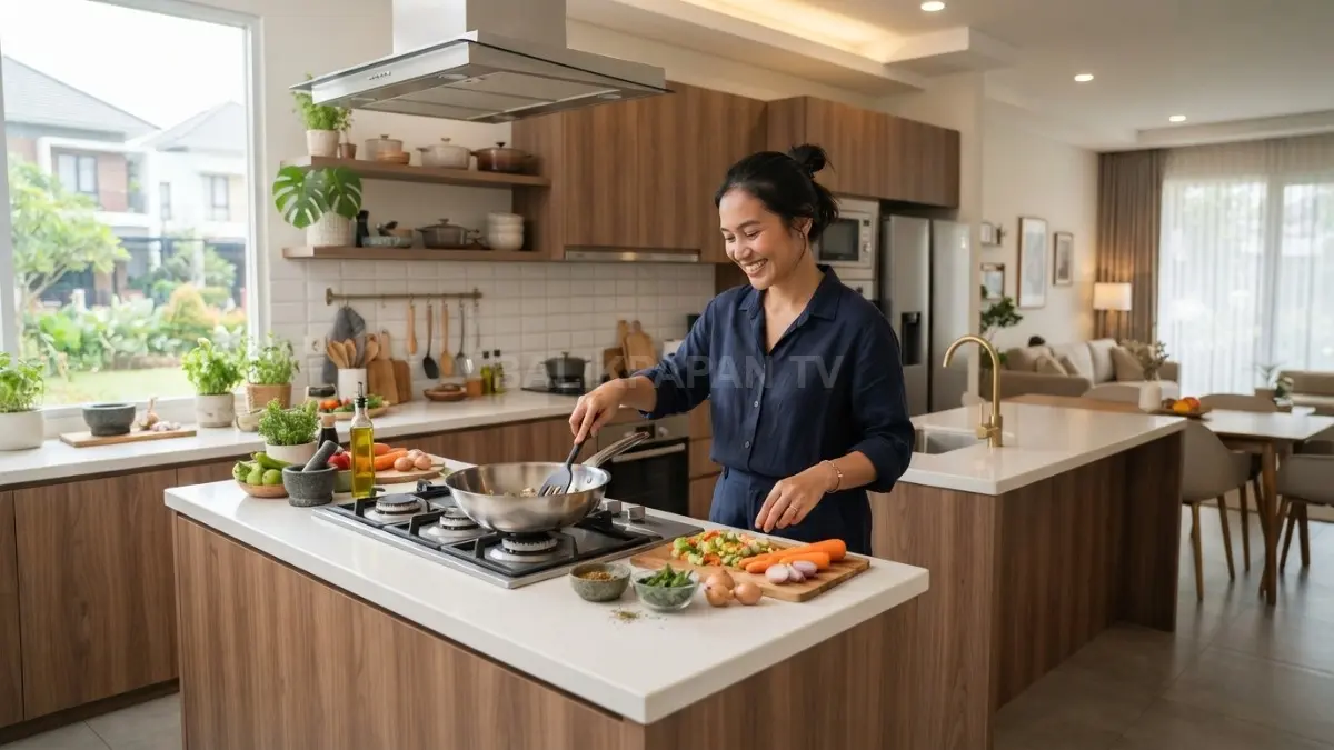Menghadirkan dapur yang rapi dan estetik dapat meningkatkan kualitas aktivitas memasak setiap hari. (BTV/AI)