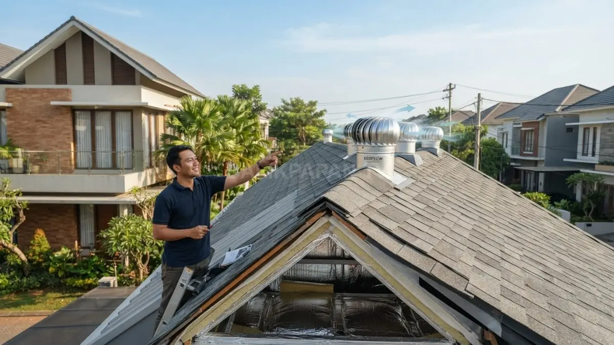 Panas dari atap? Saatnya diatasi! Ventilasi atap membuat udara panas keluar lebih cepat, sehingga rumah terasa lebih adem tanpa usaha berlebih (BTV/AI)