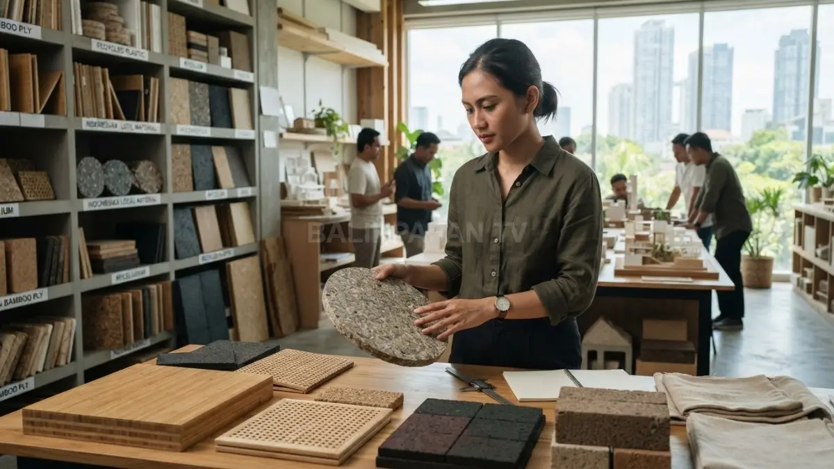 Pemilihan material ramah lingkungan menjadi langkah penting dalam mendukung arsitektur hijau yang berkelanjutan. (BTV/AI)