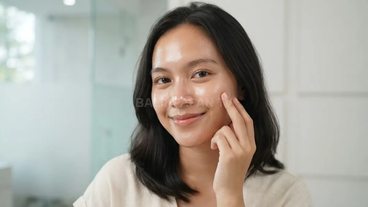 Potret terdekat menampilkan kilau alami kulit wajah sehat yang tampak begitu segar dan memesona. (BTV/Ai)