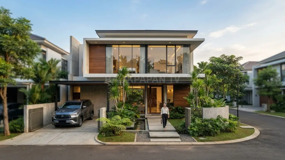 Rumah Minimalis Modern hadir dengan desain sederhana, elegan, nyaman, fungsional, estetik, bernilai, investasi, terbaik, keluarga, masa, kini, inspiratif, berkualitas, premium (BTV.AI)