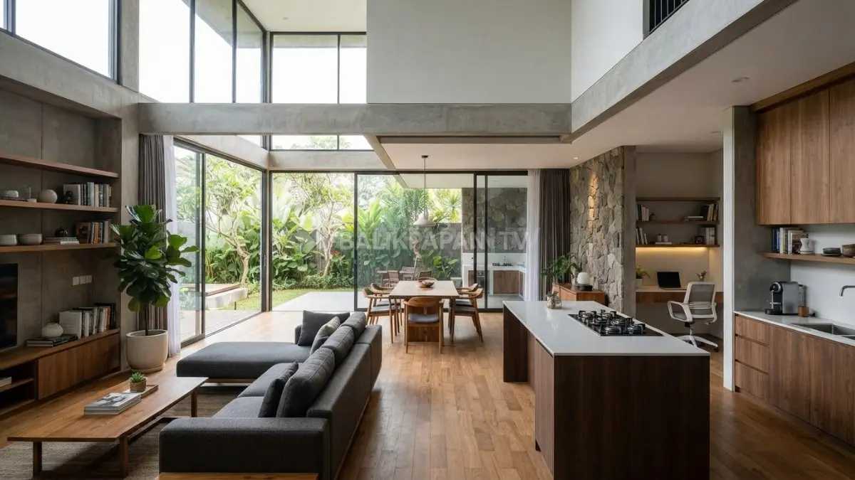 Rumah tanpa ruang tamu menghadirkan konsep hunian multifungsi yang lebih efisien, modern, dan nyaman. (BTV/Ai)