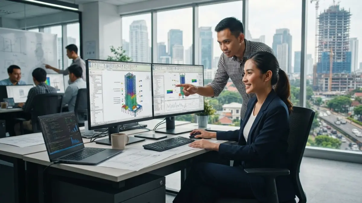 Teknologi digital mempermudah analisis struktur sehingga jembatan dirancang lebih aman dan tahan lama (BTV/AI).