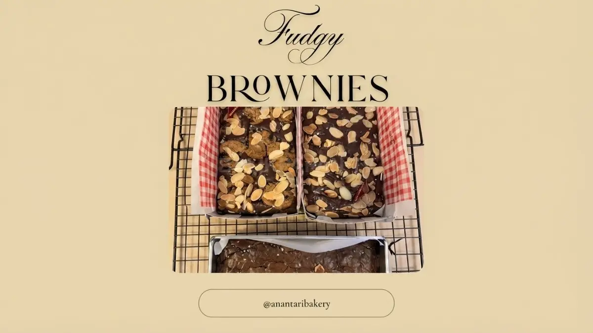 Brownies Anantari Bakery menawarkan tekstur padat lembut dengan rasa cokelat kaya untuk berbagai momen. 