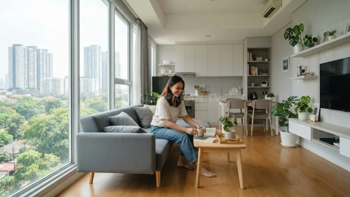 Cahaya alami dan penataan furnitur membantu rumah mungil menghadirkan kesan lapang tanpa mengurangi kenyamanan penghuni (BTV/AI)
