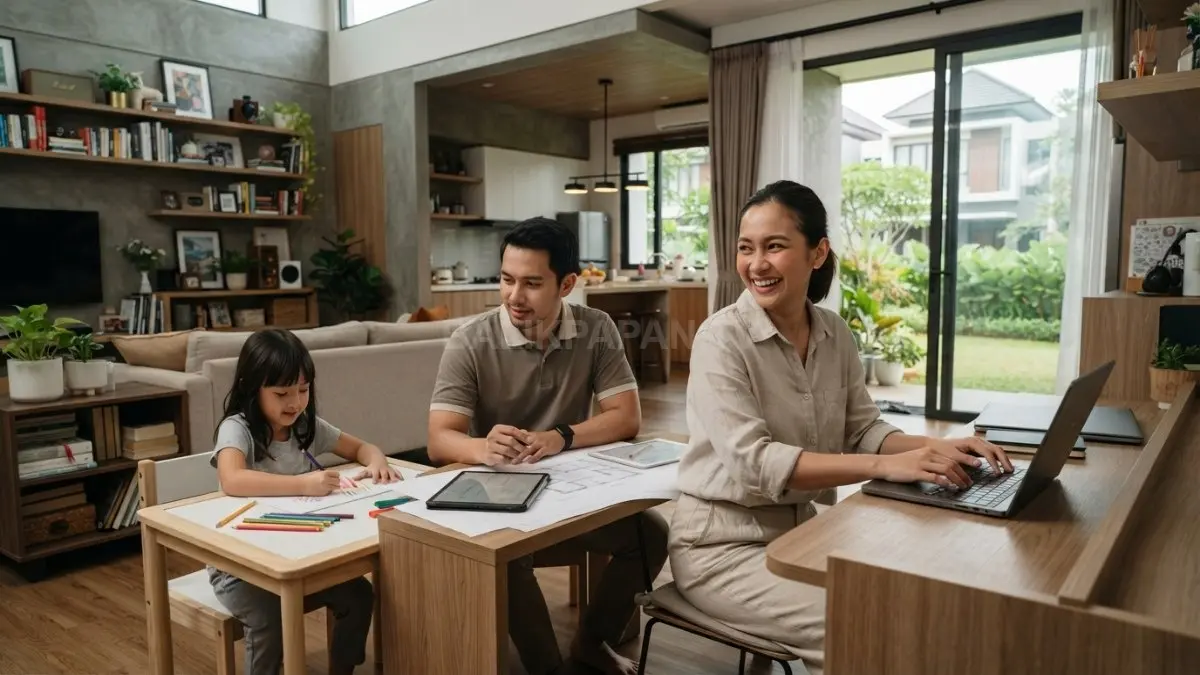 Hunian modern yang dirancang untuk mendukung aktivitas keluarga, bekerja, dan belajar dalam satu ruang nyaman. (BTV/AI)