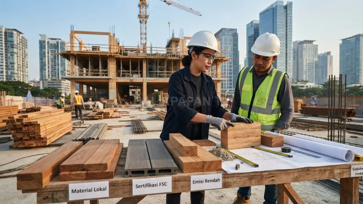 Material bangunan ramah lingkungan dipilih berdasarkan fungsi, daya tahan, asal, dan dampaknya terhadap lingkungan. (BTV/AI)