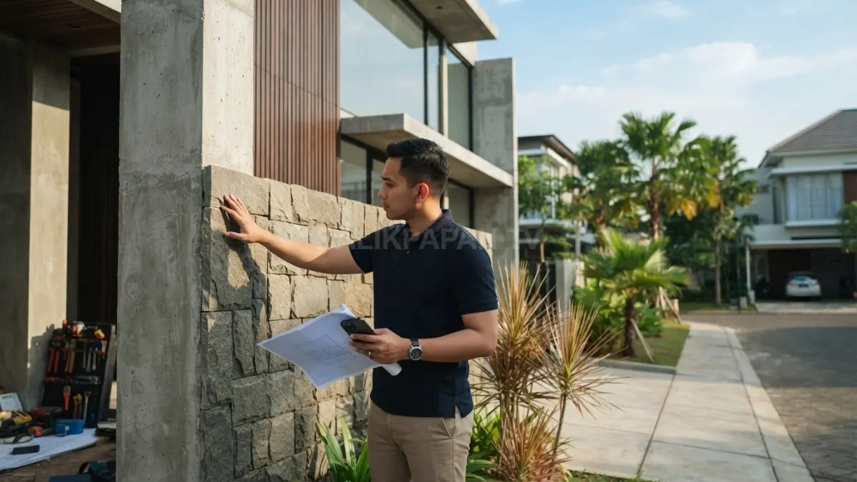 Memilih material dan memperhatikan detail bangunan adalah langkah penting dalam pembangunan rumah modern. (BTV/AI)