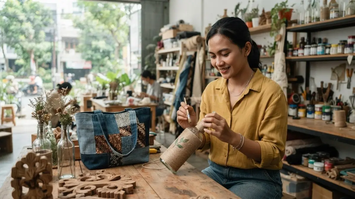 Mengubah bahan sederhana menjadi kerajinan kreatif dengan sentuhan tangan sendiri. (BTV/AI)