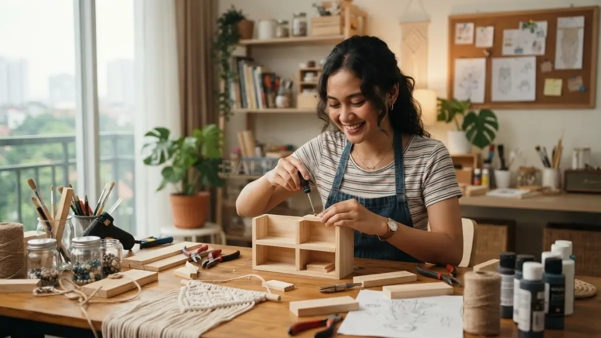 Menyalurkan kreativitas lewat DIY, mengubah bahan sederhana menjadi karya bernilai. (BTV/AI)