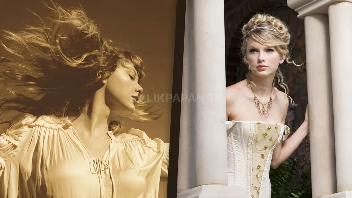 Pesona Taylor Swift tampil memikat dengan konsep klasik nan elegan yang penuh nuansa estetik. (BTV/Ai)