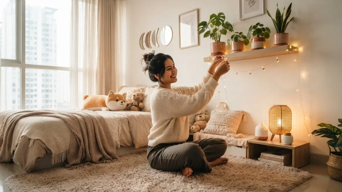Estimasi biaya dekorasi kamar estetik membantu merencanakan anggaran sesuai kebutuhan, gaya, dan kenyamanan ruang. (BTV/AI)