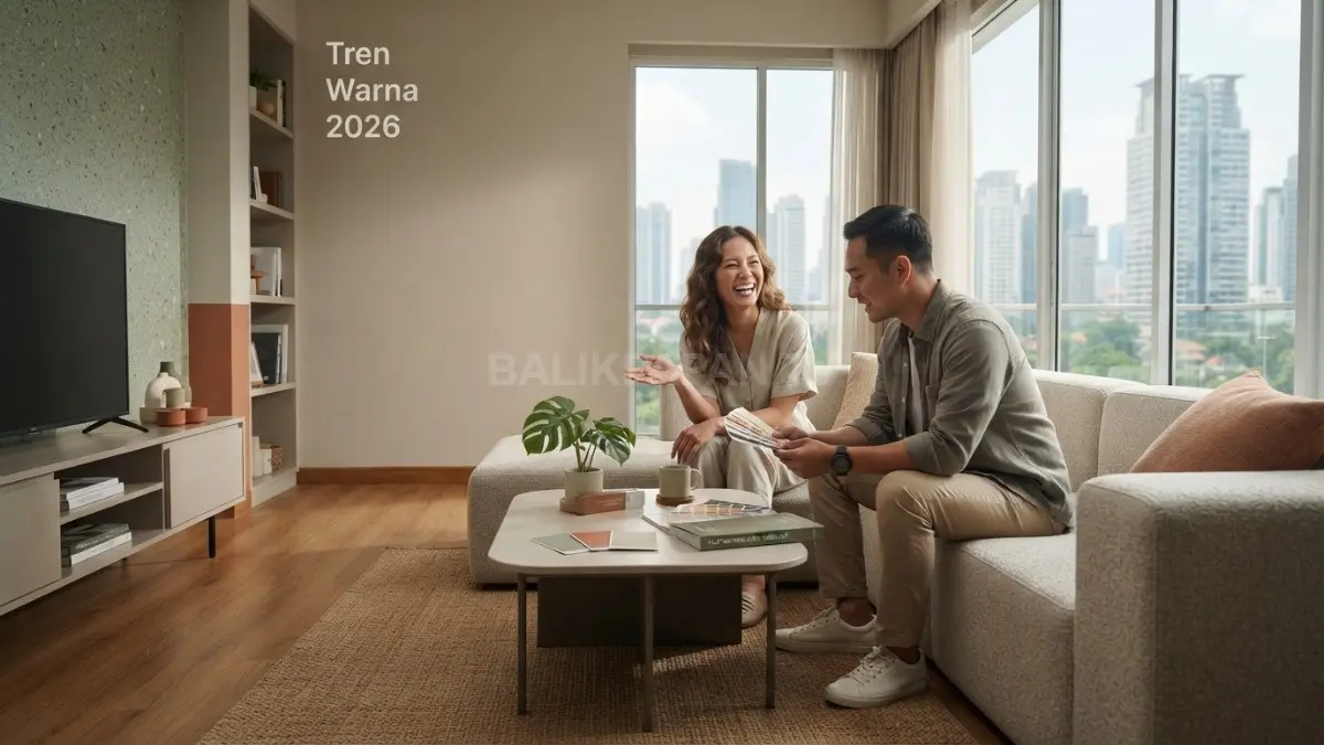 Inspirasi warna cat rumah 2026 menghadirkan nuansa hangat, elegan, modern, dengan palet natural yang memikat (BTV/AI)