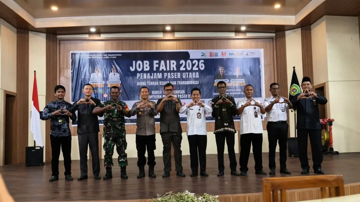 Job Fair PPU 2026 tetap digelar meski perusahaan peserta berkurang akibat terbatasnya investasi dan lowongan. (Sumber: YouTube Balikpapan TV)